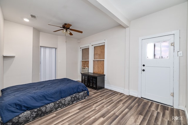 415 E Harris Ave, San Angelo, TX 79903 - bedroom with wood finished floors and ceiling fan