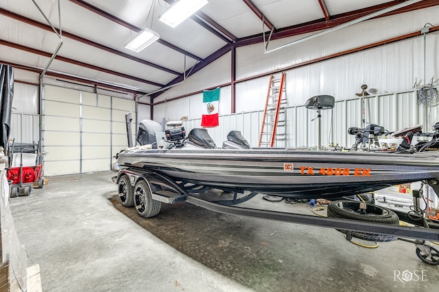 garage featuring metal wall