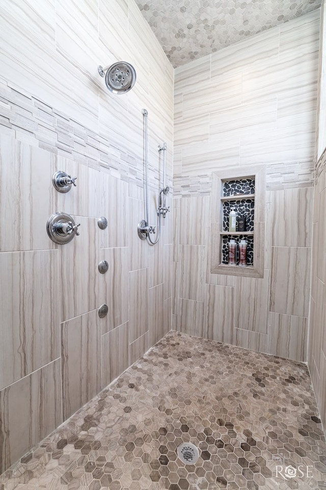 full bathroom with tiled shower