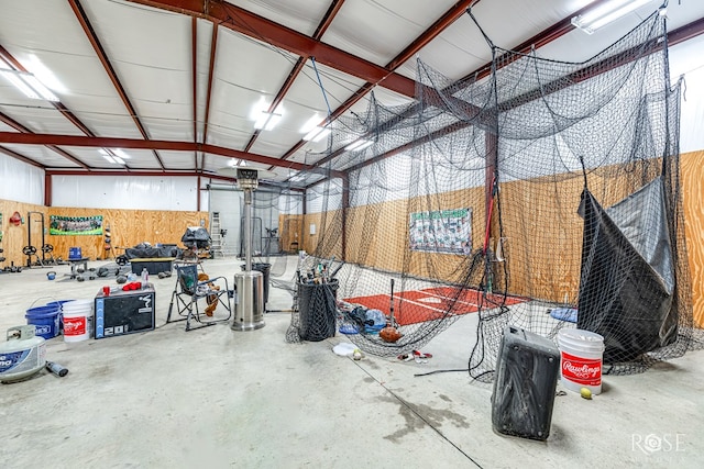 garage featuring metal wall