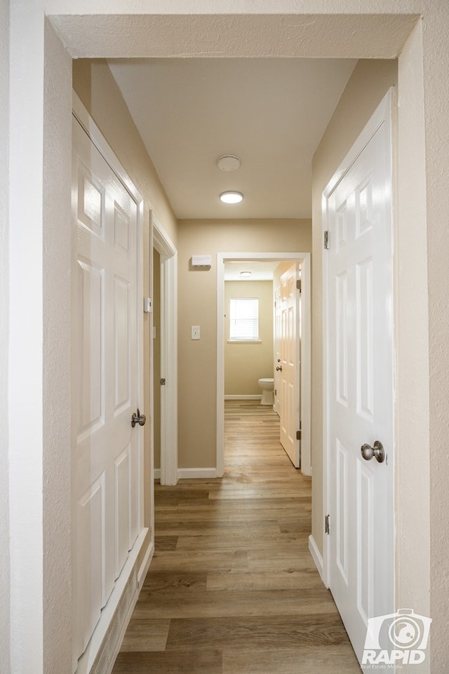 hall featuring light hardwood / wood-style floors