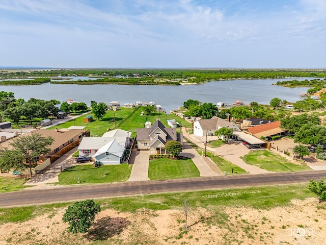 3045 Red Bluff Cir, San Angelo, TX 76904 - aerial perspective of suburban area with a large body of water