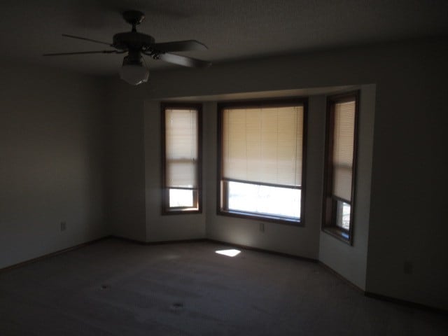 unfurnished room with ceiling fan