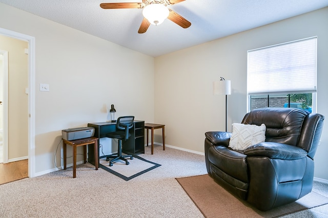 4413 Pinon Ridge Dr, San Angelo, TX 76904 - carpeted office space with a ceiling fan and baseboards