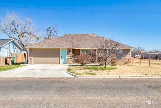 ranch-style home with a garage