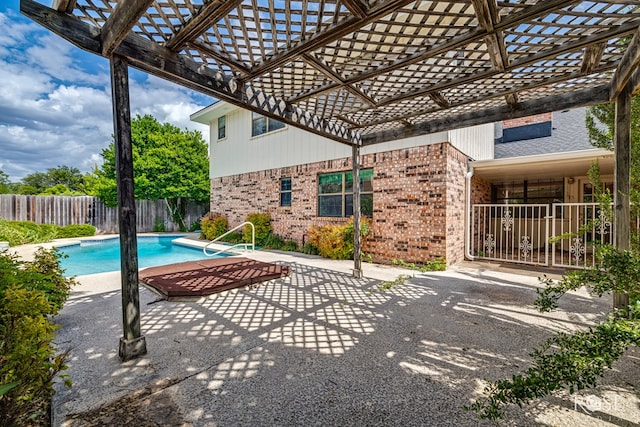 3222 Oak Mountain Trl, San Angelo, TX 76904 - view of pool featuring a pergola, a fenced backyard, and a patio