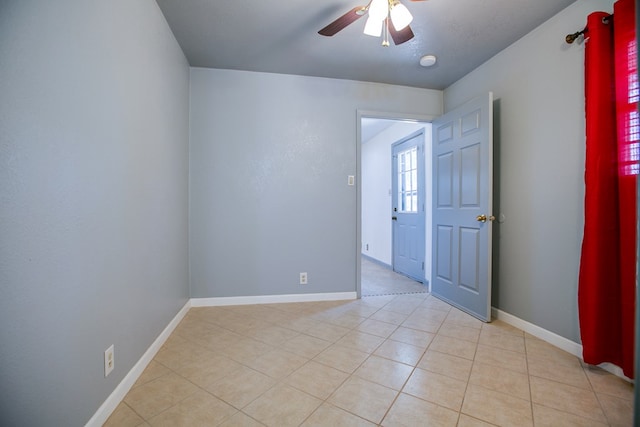 220 Mcdowell St, Bronte, TX 76933 - unfurnished room featuring a ceiling fan, light tile patterned floors, and a smoke detector