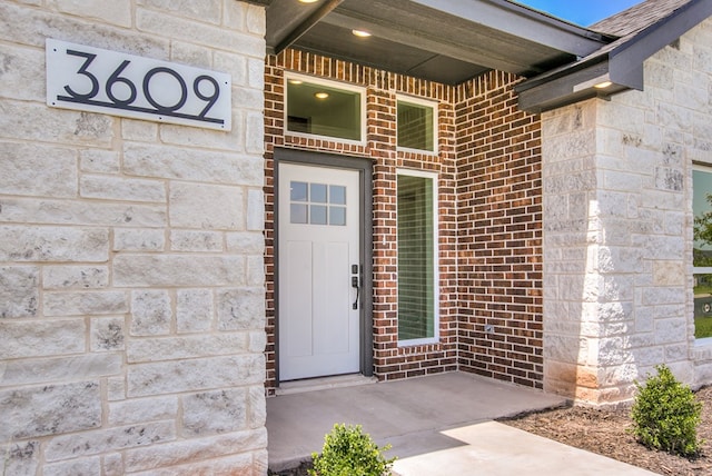 3609 Clearview Dr, San Angelo, TX 76904 - property entrance with stone siding and brick siding