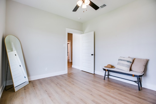 3609 Clearview Dr, San Angelo, TX 76904 - living area featuring a ceiling fan and light wood-style flooring