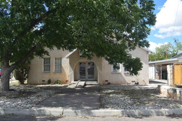 view of front of house with french doors