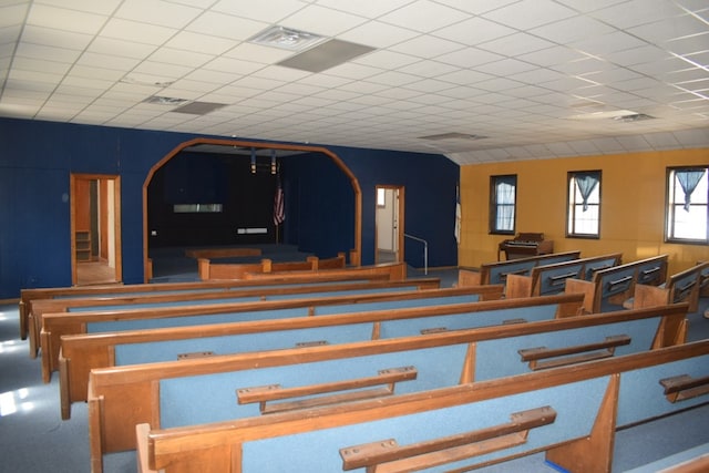 interior space featuring a paneled ceiling