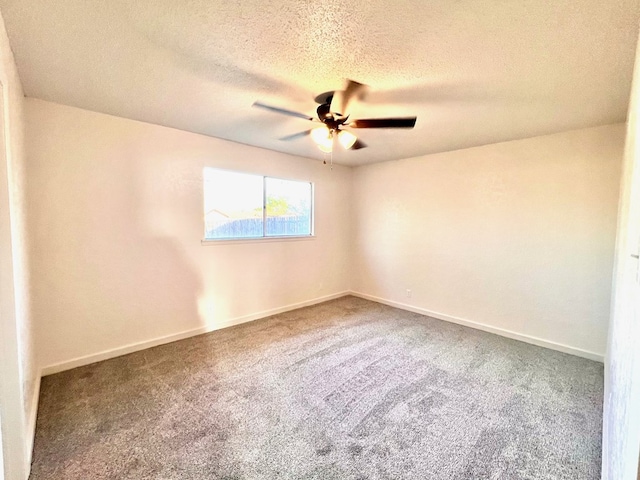 2726 Erline Dr, San Angelo, TX 76901 - carpeted spare room with ceiling fan, a textured ceiling, and baseboards