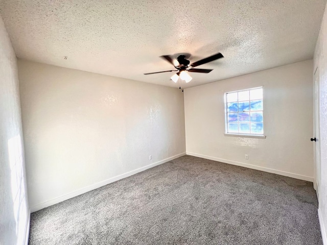 2726 Erline Dr, San Angelo, TX 76901 - carpeted spare room with a ceiling fan, a textured ceiling, and baseboards