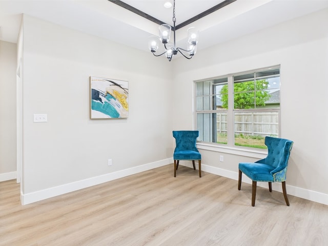 1942 Pine Valley St, San Angelo, TX 76904 - living area with a chandelier and wood finished floors