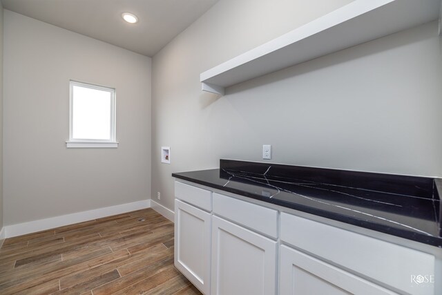 kitchen with white cabinets