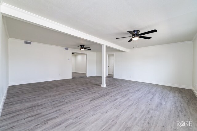 4815 Bowie St, San Angelo, TX 76903 - empty room with a ceiling fan, baseboards, and wood finished floors