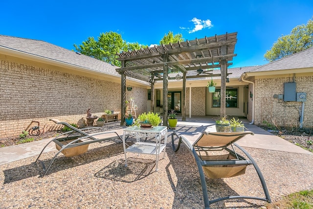 view of patio with a pergola