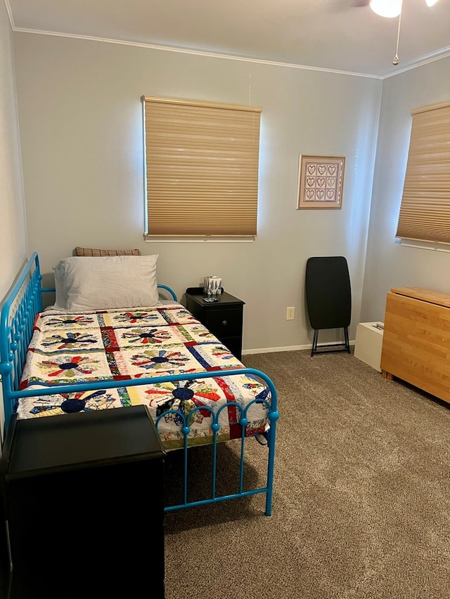 2708 A & M Ave, San Angelo, TX 76904 - bedroom featuring crown molding, carpet floors, and baseboards