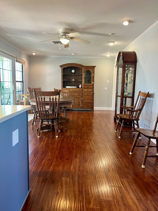 2708 A & M Ave, San Angelo, TX 76904 - dining room with dark wood-style flooring and ceiling fan