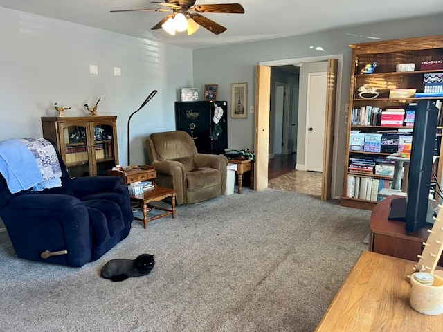 2708 A & M Ave, San Angelo, TX 76904 - carpeted living area featuring ceiling fan