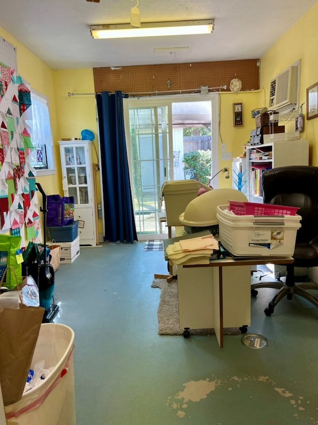 2708 A & M Ave, San Angelo, TX 76904 - office with finished concrete floors and a wall unit AC