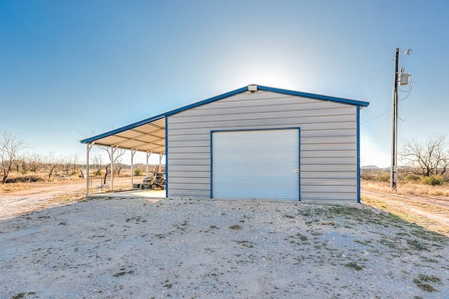 view of garage