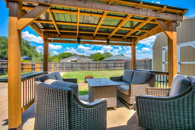 1106 Gregory Dr, San Angelo, TX 76905 - fenced backyard with an outdoor living space