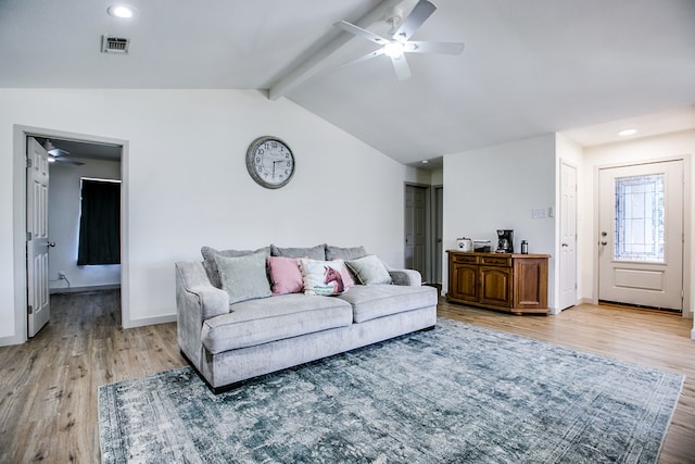 1106 Gregory Dr, San Angelo, TX 76905 - living area featuring a ceiling fan, light wood finished floors, and recessed lighting