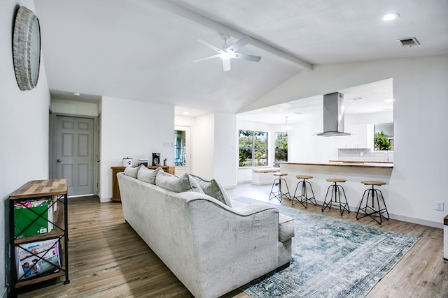 1106 Gregory Dr, San Angelo, TX 76905 - living room with wood finished floors, recessed lighting, and a ceiling fan