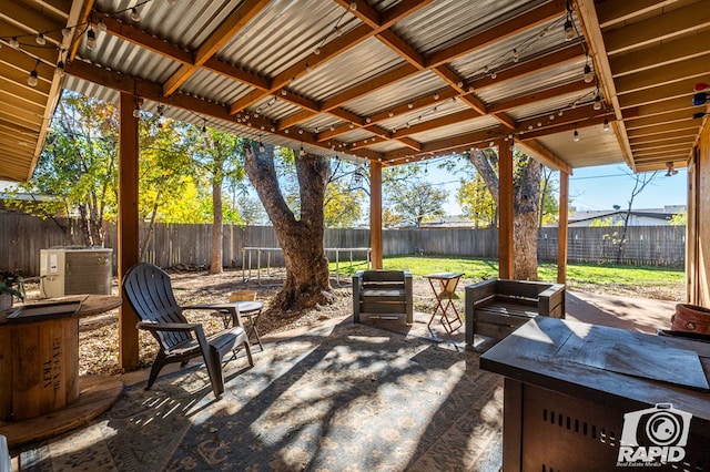 view of patio with central AC