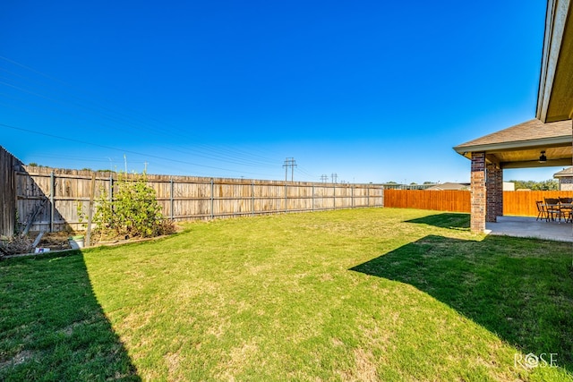 view of yard with a patio