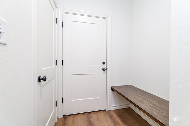 mudroom featuring wood finished floors