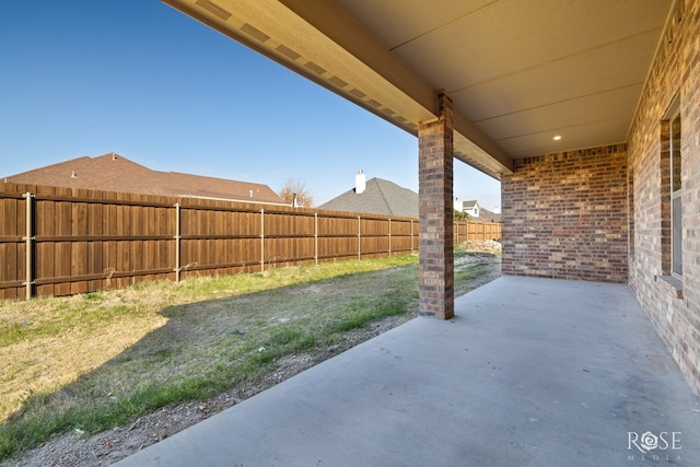 view of patio / terrace with a fenced backyard