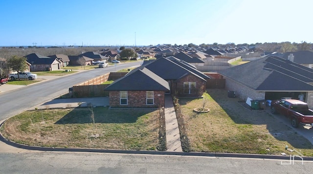 bird's eye view with a residential view