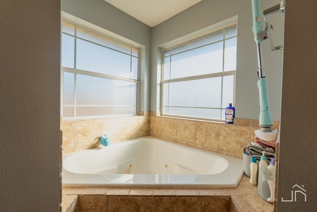 bathroom with a whirlpool tub