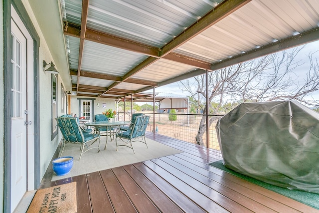 deck featuring grilling area