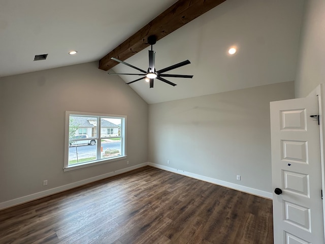3611 Clearview Dr, San Angelo, TX 76904 - spare room featuring ceiling fan, dark wood-style floors, and recessed lighting
