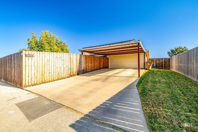 view of patio featuring a carport