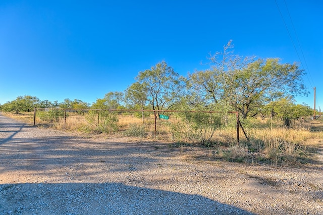 view of yard with a rural view