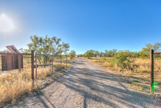 view of street with a rural view