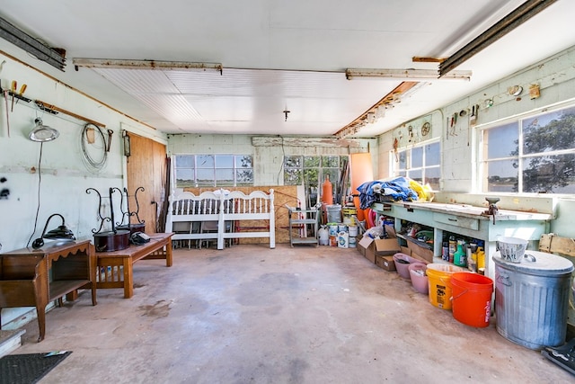 view of garage