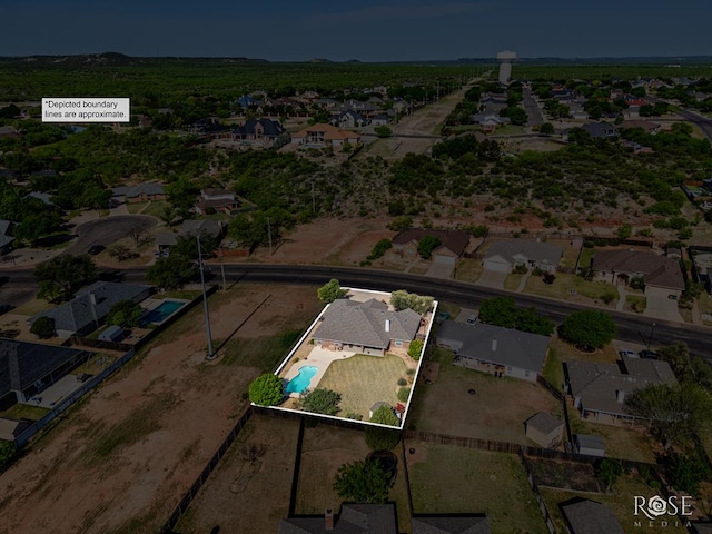 drone / aerial view with a residential view