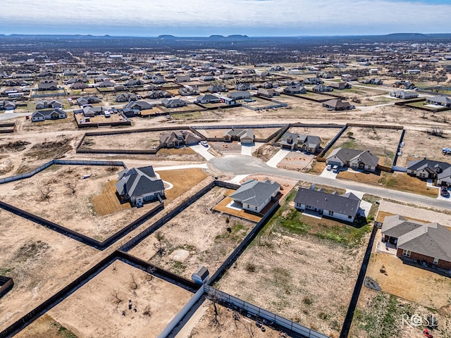 bird's eye view featuring a residential view