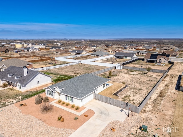 bird's eye view featuring a residential view