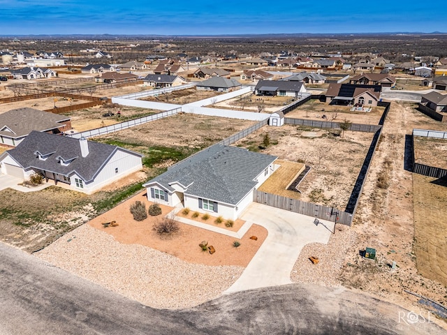 drone / aerial view featuring a residential view