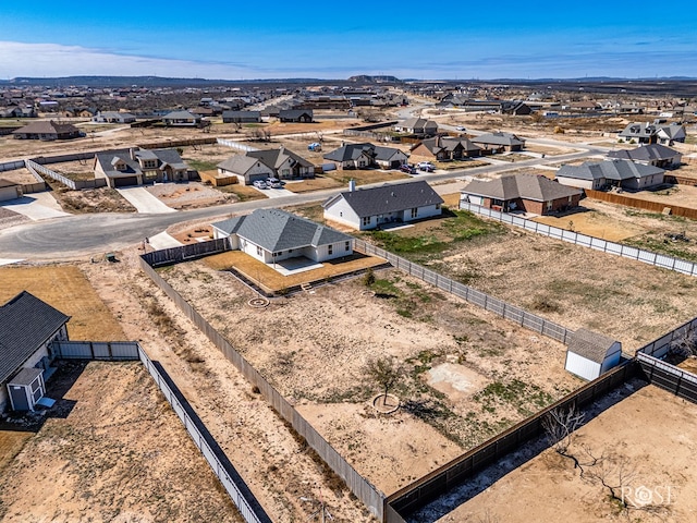 bird's eye view featuring a residential view