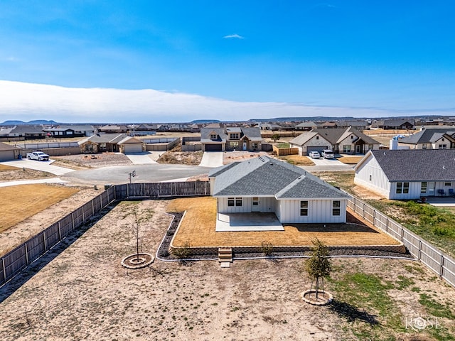 aerial view with a residential view