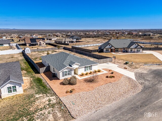 aerial view with a residential view