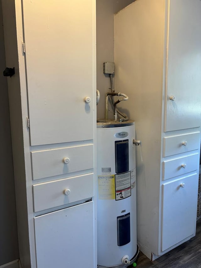 utility room featuring electric water heater