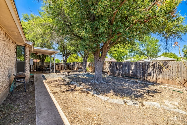 view of yard featuring a patio